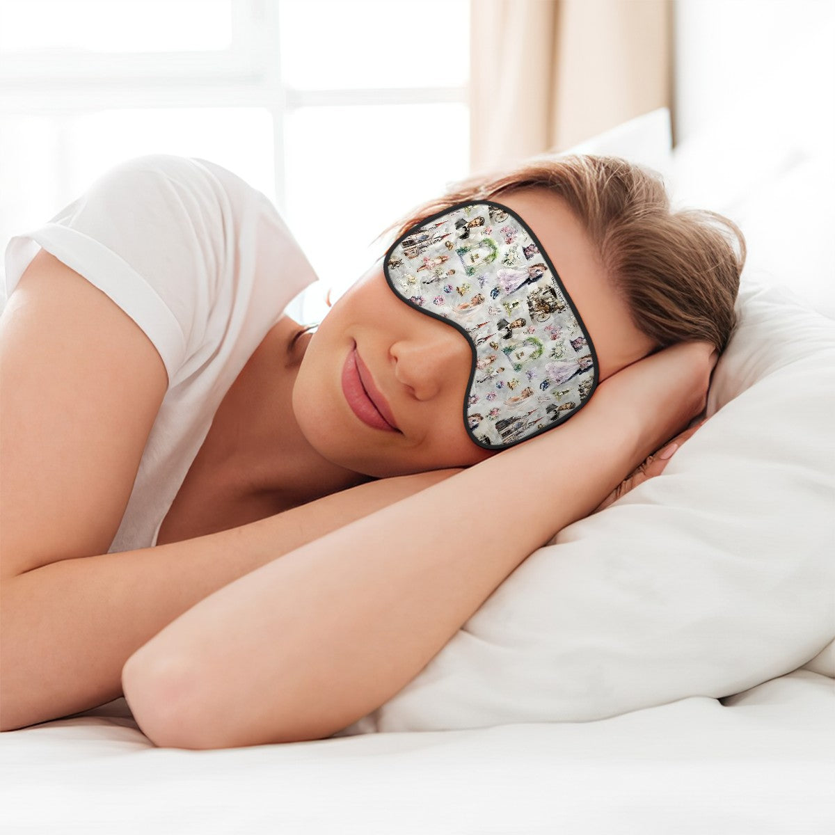 Sleep Mask with Adjustable Buckle - Wedding Design, Cloud Design