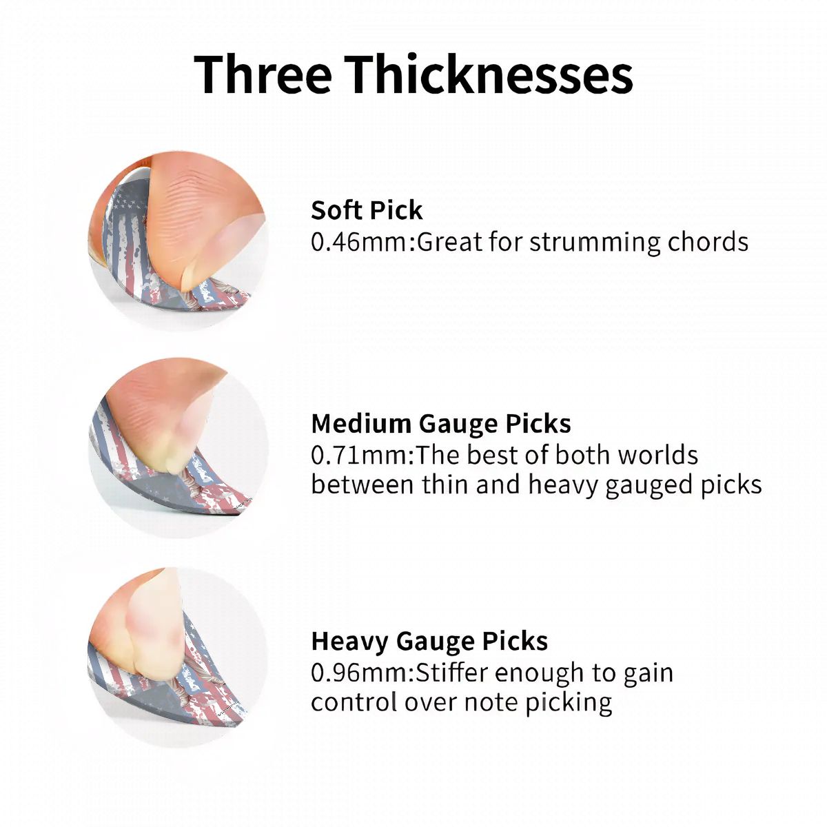 6 Guitar Picks with Keychain Snap Case- Dancing Donald Trump – 3 Thicknesses