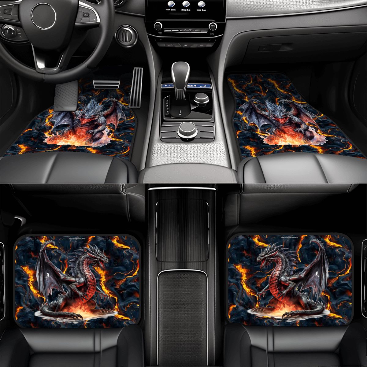 Fire Dragon, 4 Piece Auto Floor Mats