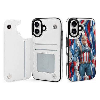 Ct America Donald Trump, iPhone 16 Faux Leather Wallet Case