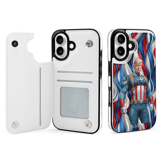 Ct America Donald Trump, iPhone 16 Faux Leather Wallet Case