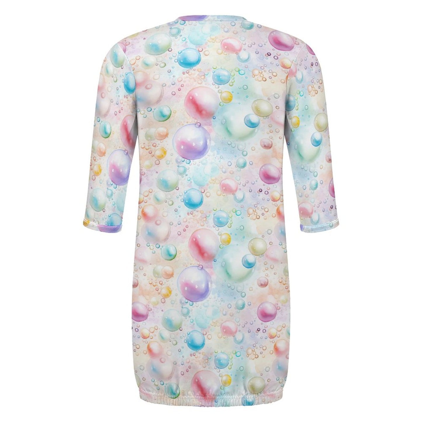 Hippie Bigfoot Sasquatch Bubbles, Baby Long Sleeve Faux Cotton Sleeper Gown