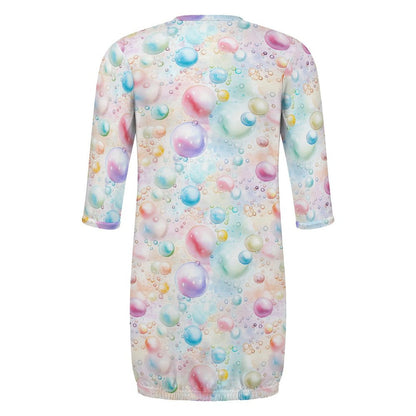 Hippie Bigfoot Sasquatch Bubbles, Baby Long Sleeve Faux Cotton Sleeper Gown