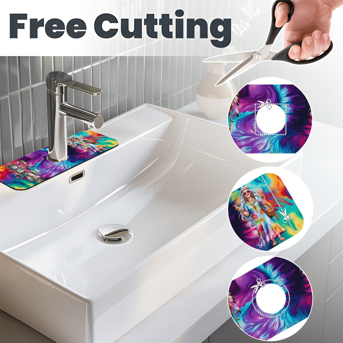 Old Hippie Couple, Faucet Mat