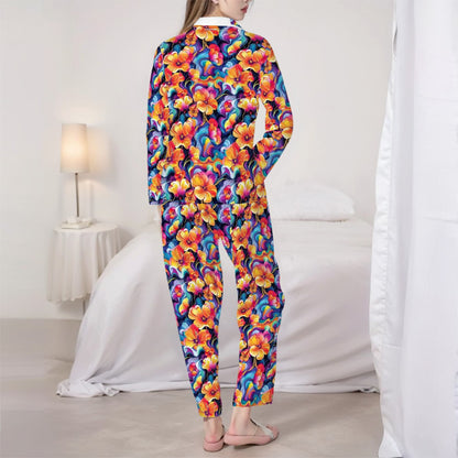 Hawaiian Bigfoot Sasquatch Dancing Women’s Long Sleeved Pajama Set