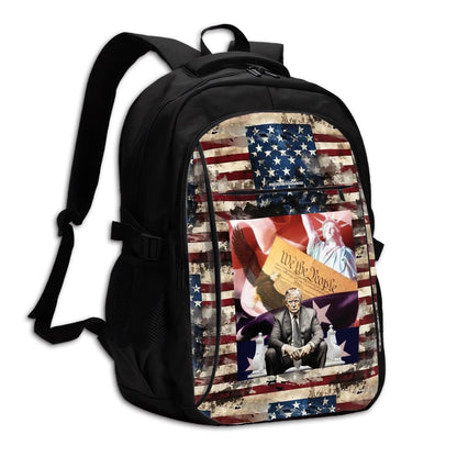 Donald Trmp, Large Capacity, Oxford Travel, Laptop Bag with USB Charger