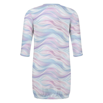 Fairy on Swirls, Baby Long Sleeve Faux Cotton Sleeper Gown