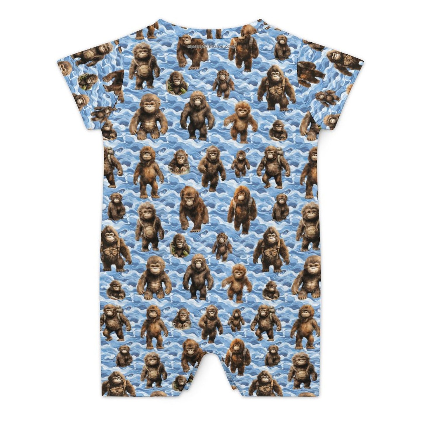 16 Bigfoot / Sasquatch Designs, Faux Cotton Short Sleeve Baby Bodysuit Romper