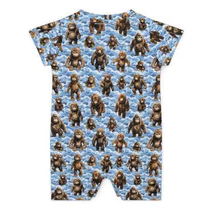 16 Bigfoot / Sasquatch Designs, Faux Cotton Short Sleeve Baby Bodysuit Romper