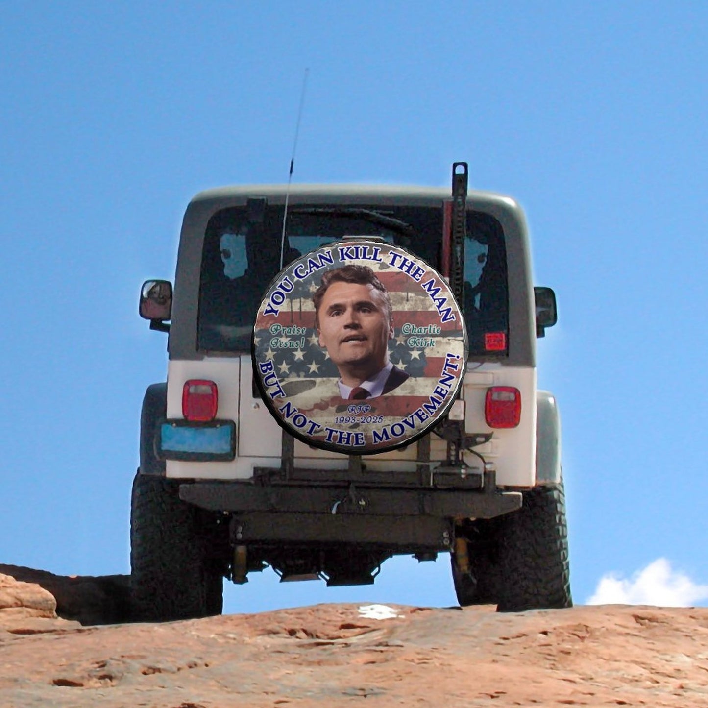 Charlie Kirk Memorial, Oxford Cloth Tire Cover