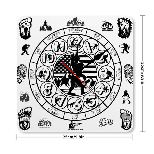 Bigfoot Sasquatch Square Wall Clock