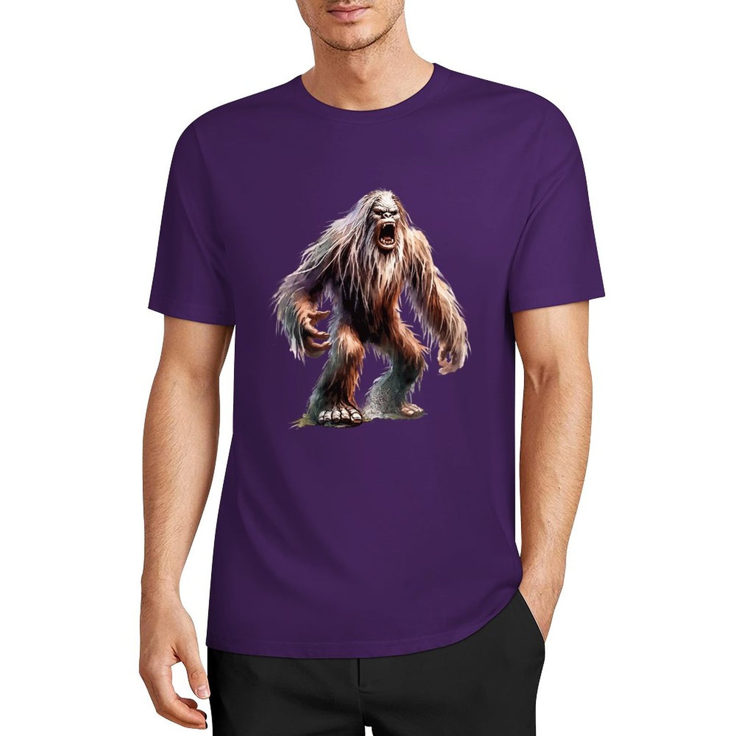 Bigfoot - Sasquatch Scary Short Sleeve Cotton T-Shirt