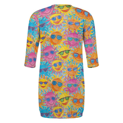 Bigfoot / Sasquatch Heart on Suns, Baby Long Sleeve Faux Cotton Sleeper Gown