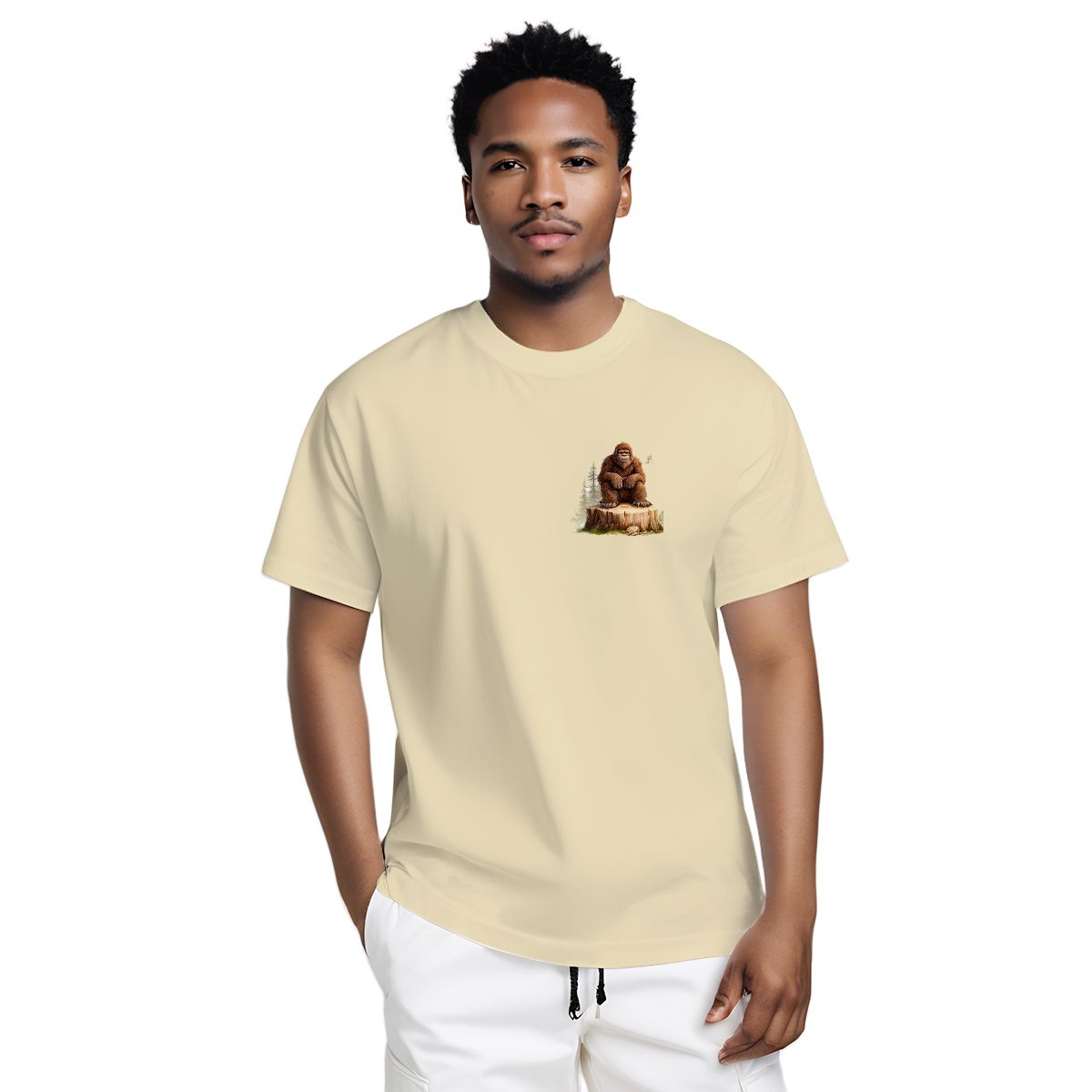 Sarcastic Sasquatch Short Sleeve 100% Cotton T-shirt- Double Sided