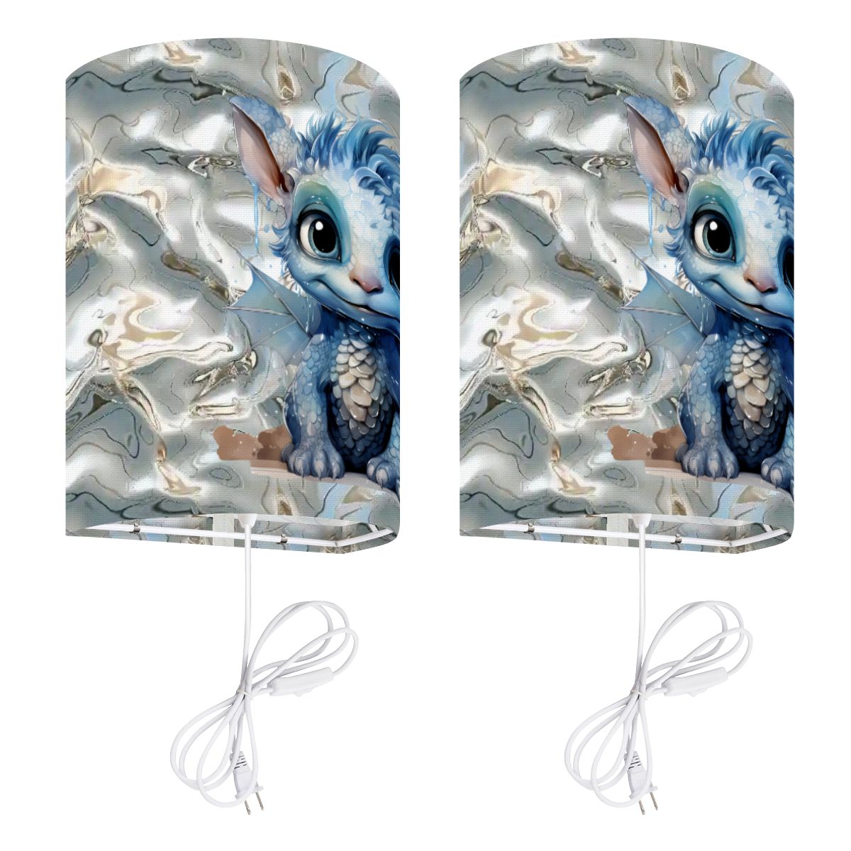 Baby Dragon, Wall Sconces, Set of 2, Plug In