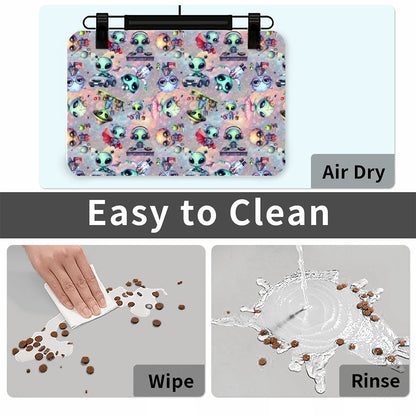 6 Alien Designs, Waterproof Pet Food Mat