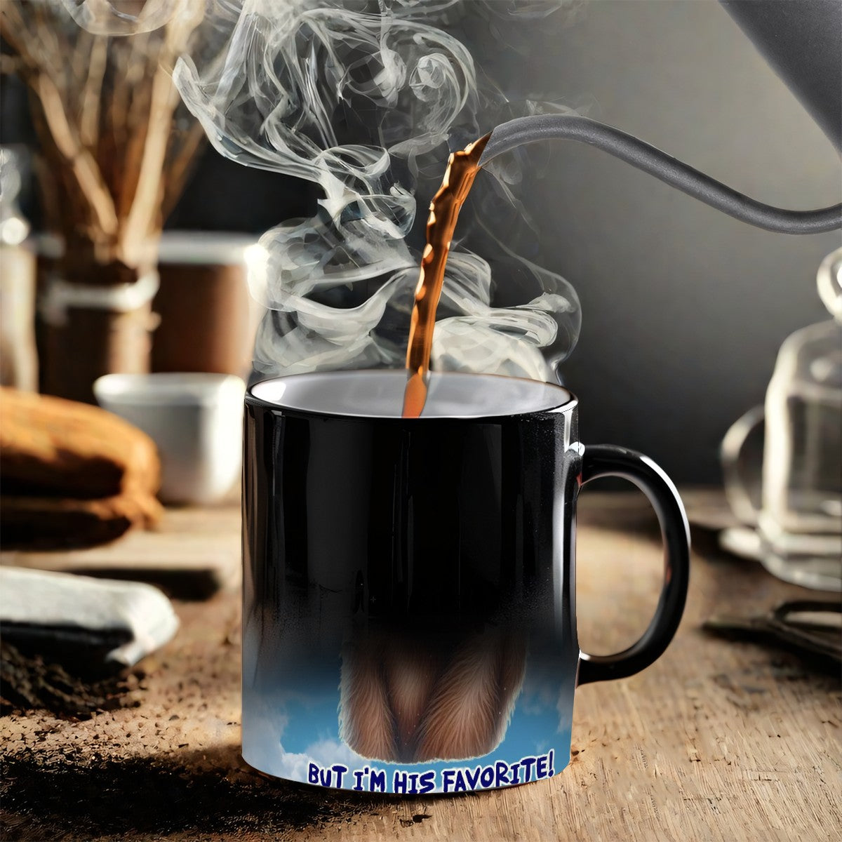 Sarcastic Sasquatch, "I'm His Favorite" Color Changing 11oz Mug, Coffee Cup