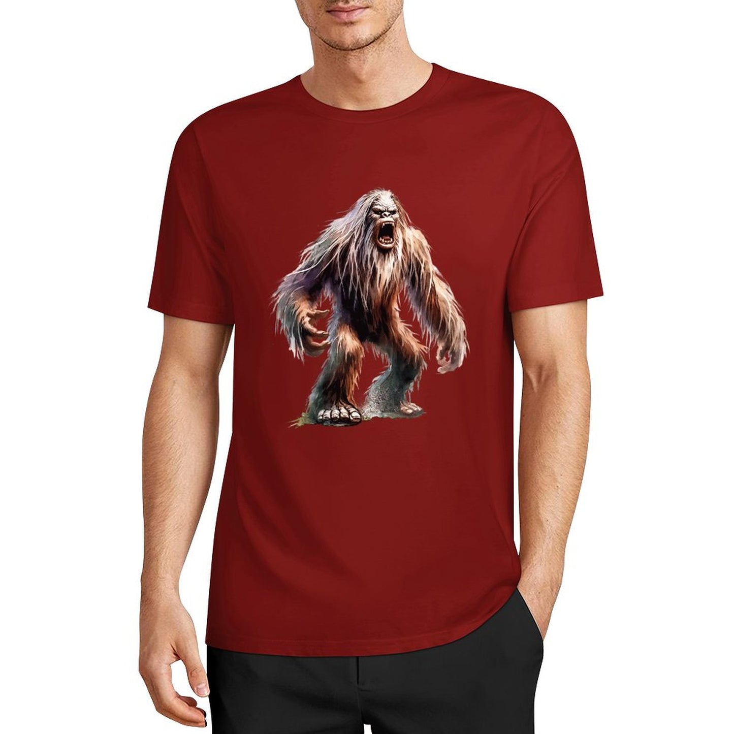 Bigfoot - Sasquatch Scary Short Sleeve Cotton T-Shirt