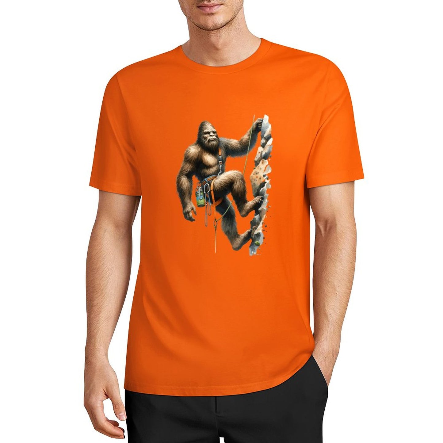 Bigfoot - Sasquatch Rock Climber Short Sleeve Cotton T-Shirt