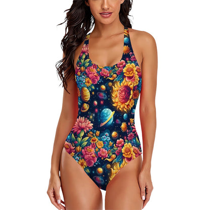 12 Awe Inspiring Outer Space Designs, Cross-Back One Piece Swimsuit