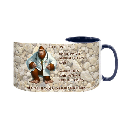 Sarcastic Sasquatch "The leftist..", Large 15 Ounce Colorful Mugs – Made In USA