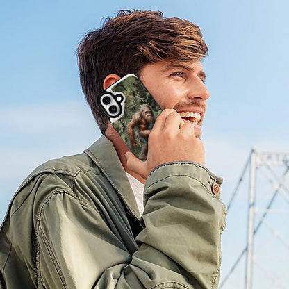 Bigfoot / Sasquatch in Woods, iPhone 16 Faux Leather Wallet Case