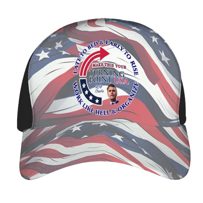 Charlie Kirk Baseball Cap, Polyester Twill