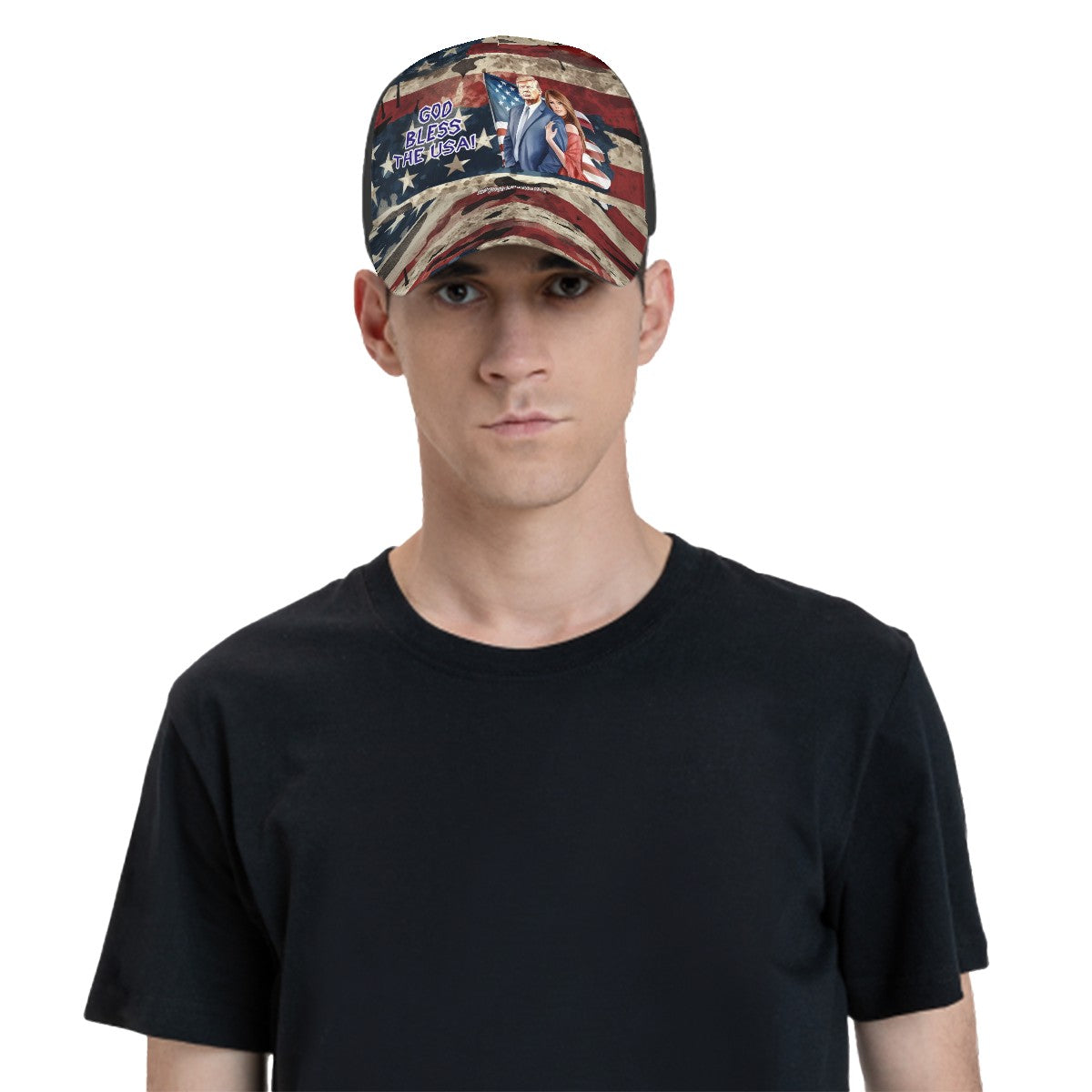 Donald & Melania Trump "God bless America", Baseball Cap, Hat,  Polyester Twill