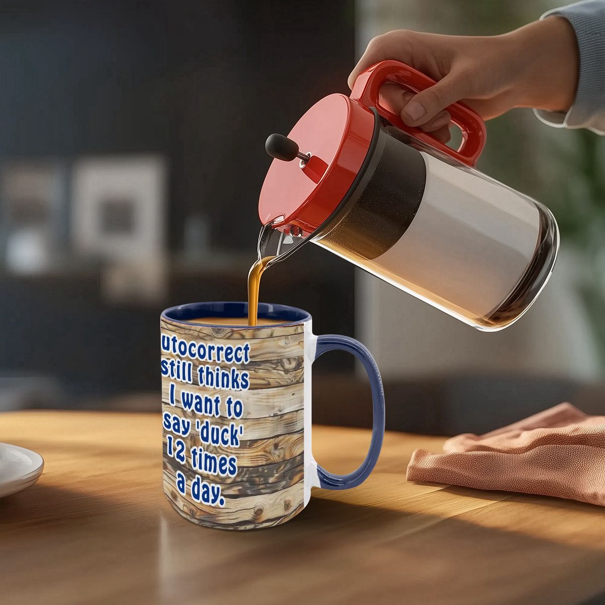 Sarcastic Sasquatch, "Autocorrect still..", Large 15 Ounce Colorful Mugs – Made In USA