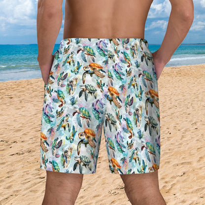 10 Animal Designs, Men Beach Shorts / Swim trunks with 4 Pockets
