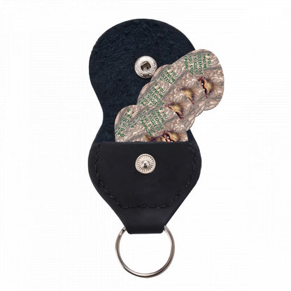 6 Guitar Picks with Keychain Snap Case- Sasquatch Bigfoot "If you find me..." – 3 Thicknesses