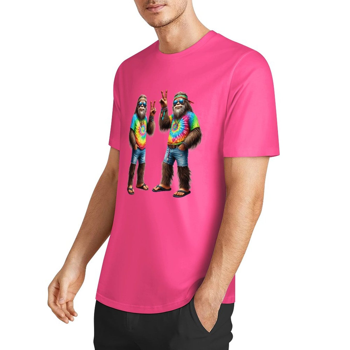 Bigfoot - Sasquatch Hippie Sasquatches Short Sleeve Cotton T-Shirt