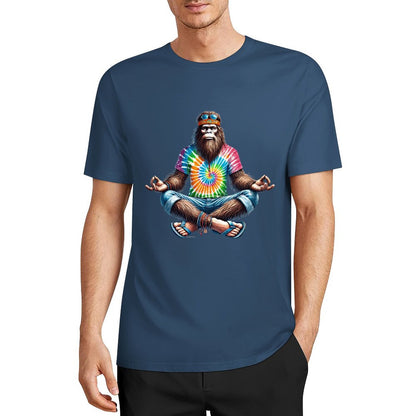 Bigfoot - Sasquatch Hippie Yoga Short Sleeve Cotton T-Shirt