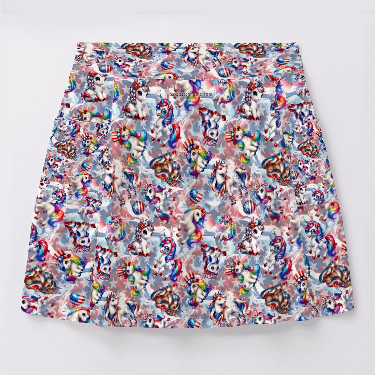 8 Patriotic Designs, Women’s Milk Silk Sports Skorts with Pockets