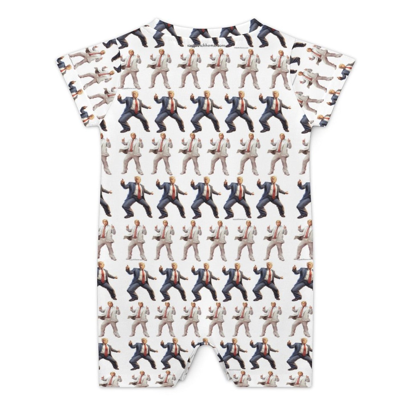 16 Donald Trump Designs, Faux Cotton Short Sleeve Baby Bodysuit Romper