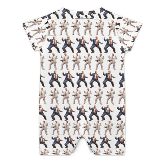 16 Donald Trump Designs, Faux Cotton Short Sleeve Baby Bodysuit Romper