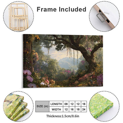 Forest Portal, Vintage Framed Canvas Art - 2 Sizes – Made in the USA