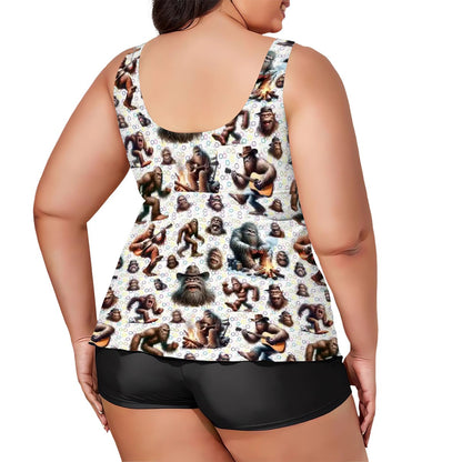 10 Bigfoot / Sasquatch, Plus Sized Women’s Two Piece Tankini Swimsuit