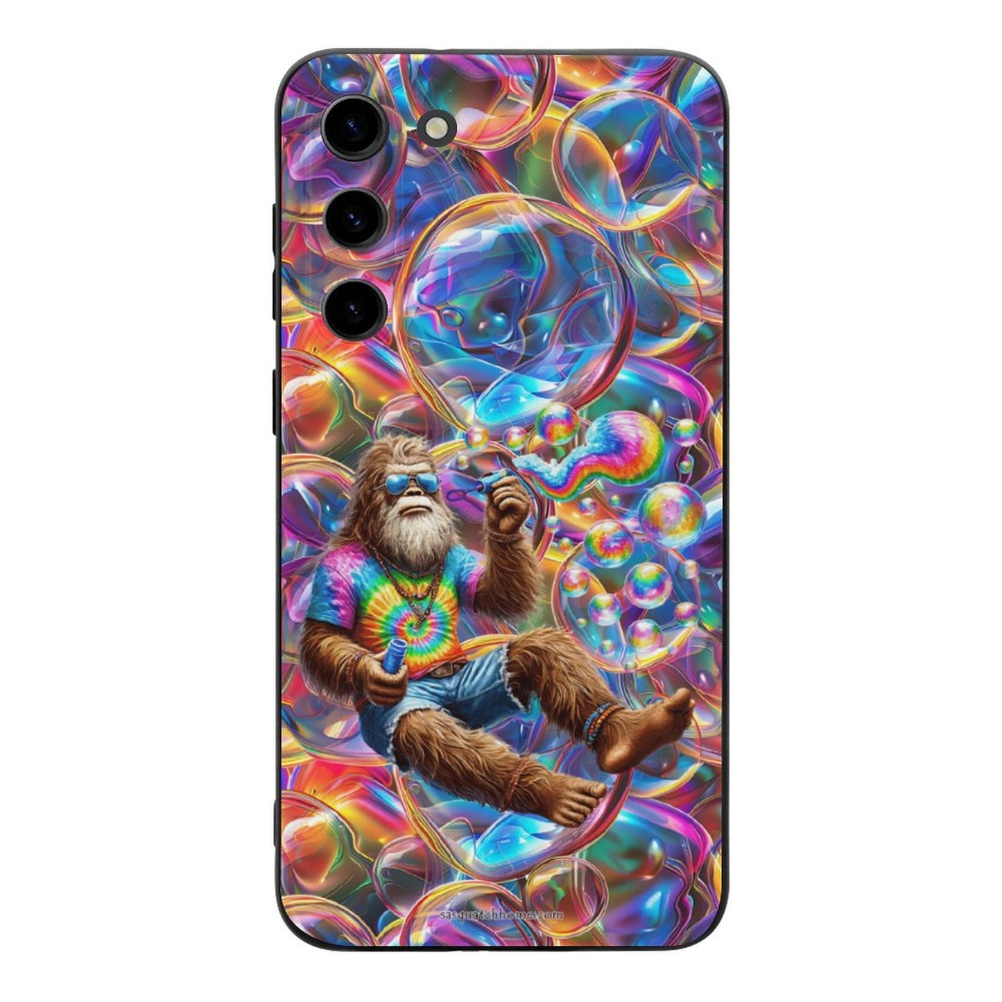 Hippie Bigfoot  / Sasquatch Blowing Bubbles, Samsung S23 Series TPU Cell Phone Case