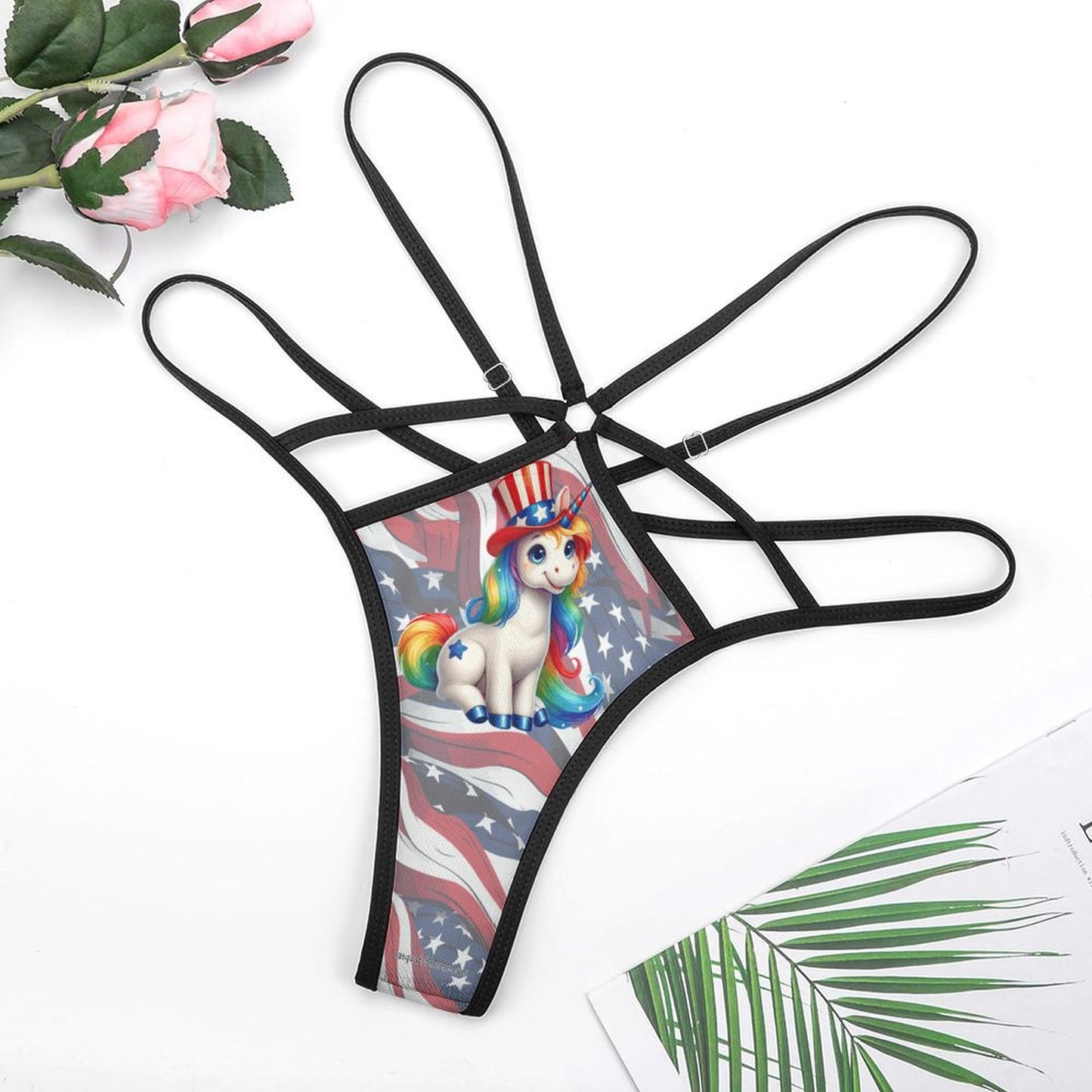 Rainbow Patriot Unicorn, Sexy G String Thong for Women