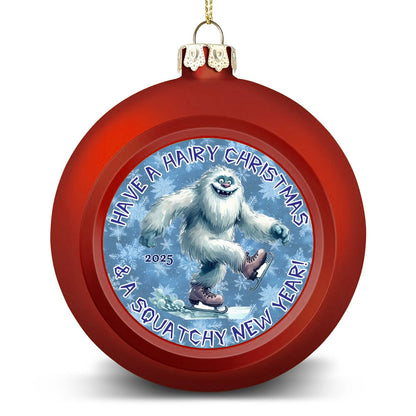 Yeti, "Have a Hairy Christmas..", Christmas Ball Ornaments