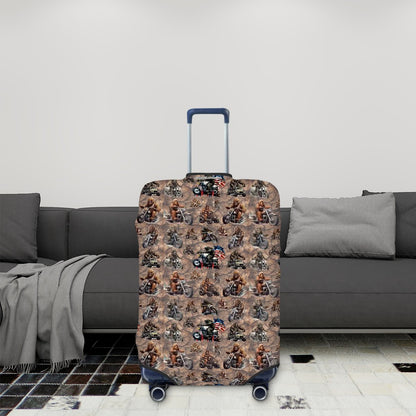 Biker Sasquatch Bigfoot Polyester Luggage Cover / Protector (With Belt)