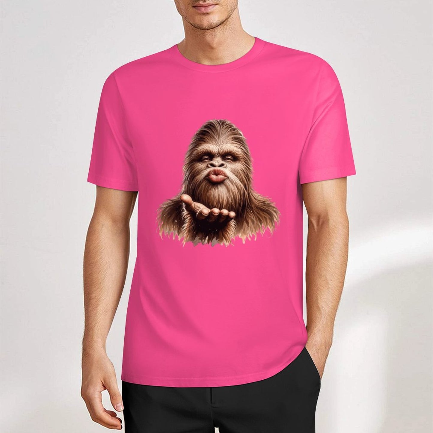 Bigfoot - Sasquatch Blow Kiss Short Sleeve Cotton T-Shirt