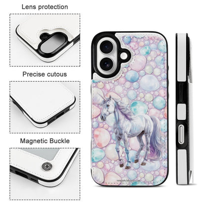 Unicorn, iPhone 16 Faux Leather Wallet Case