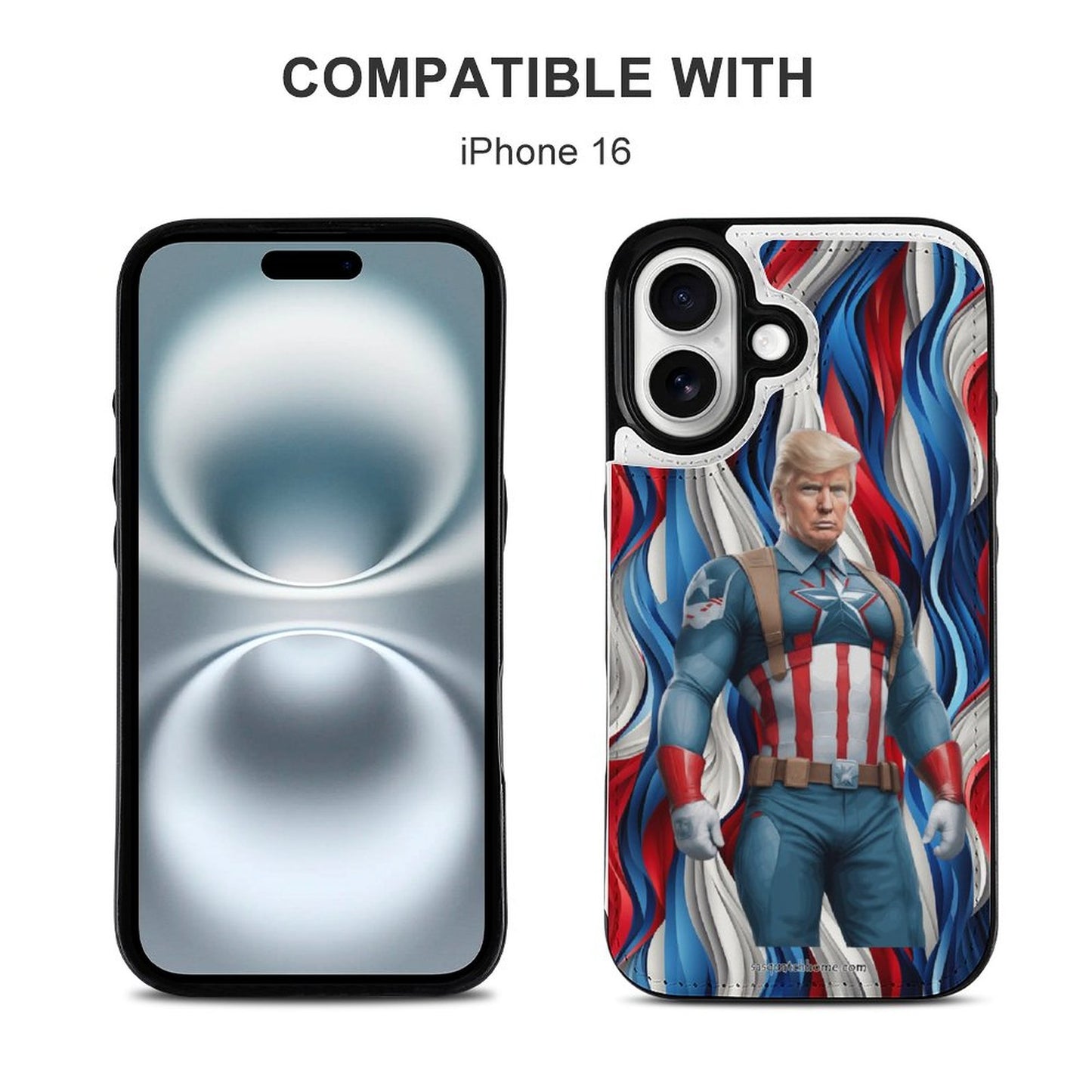 Ct America Donald Trump, iPhone 16 Faux Leather Wallet Case