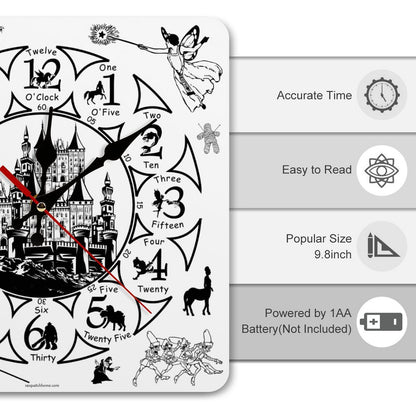 Mythical Creatures Square Wall Clock