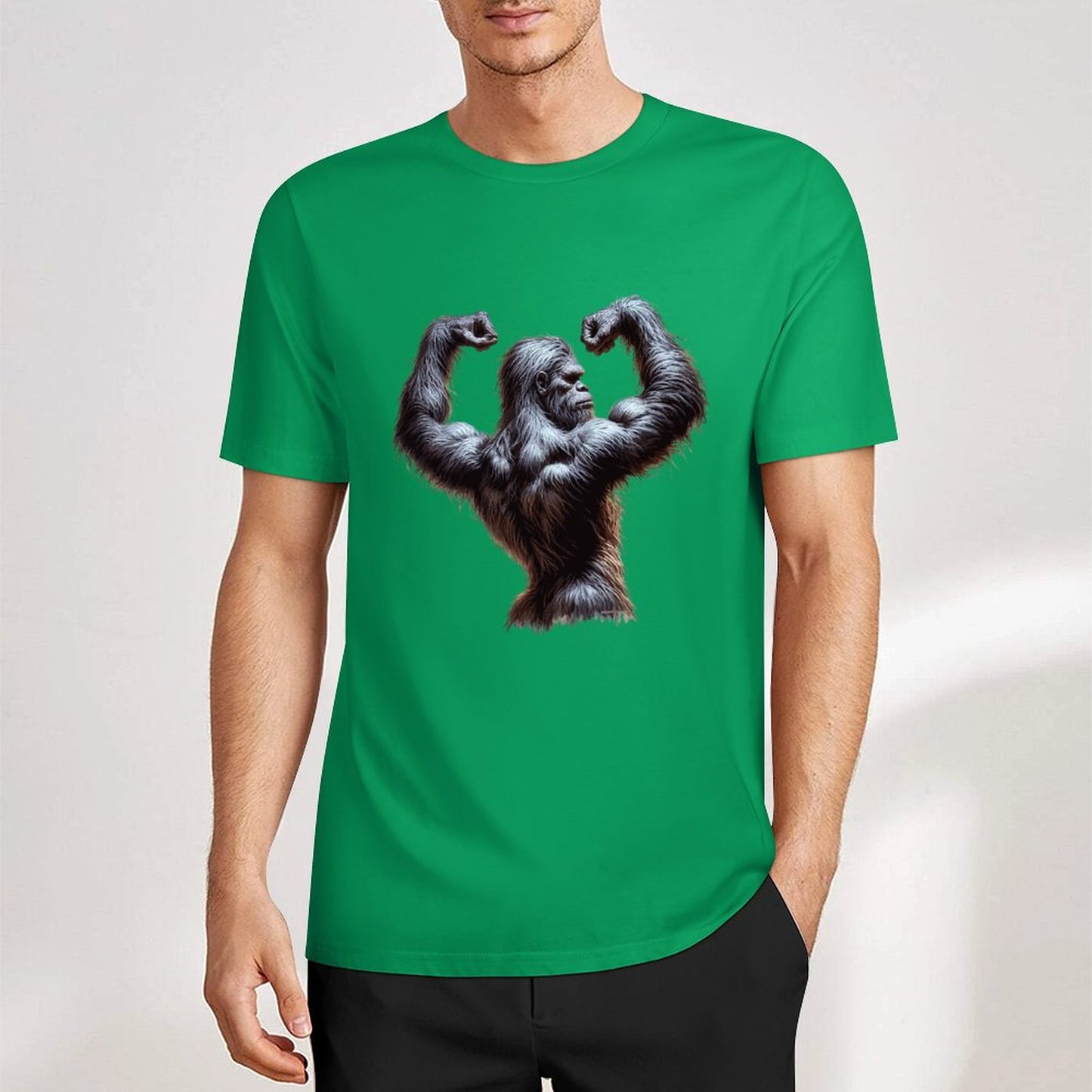 Bigfoot - Sasquatch Double Muscle Short Sleeve Cotton T-Shirt