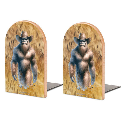 Cowboy Bigfoot Sasquatch, Wood Bookends