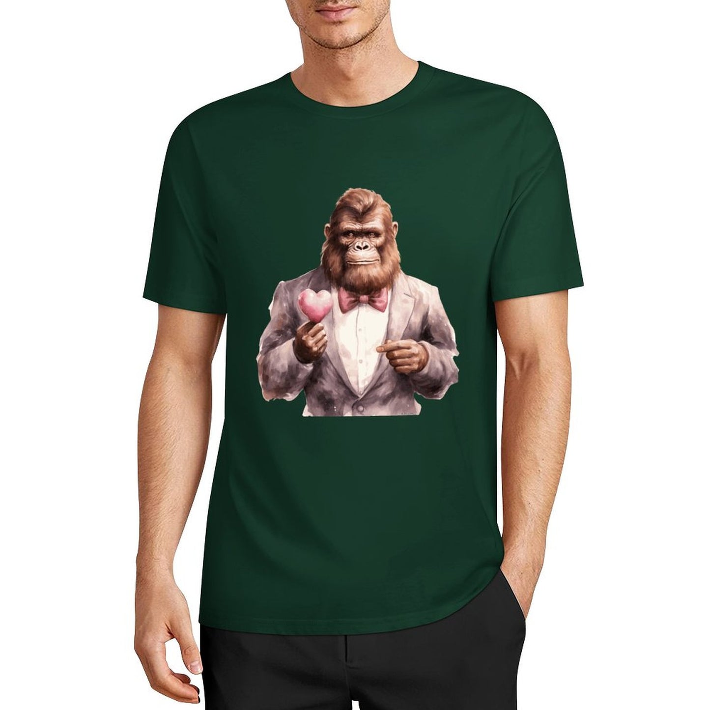 Bigfoot - Sasquatch Valentine Short Sleeve Cotton T-Shirt