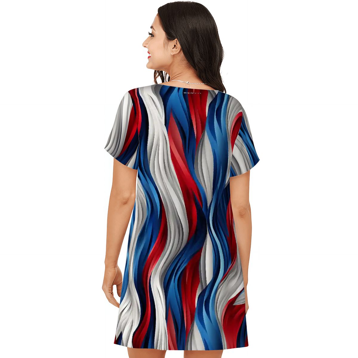 Patriot Kitty, Women’s Loose Fit Short Sleeve Night Gown